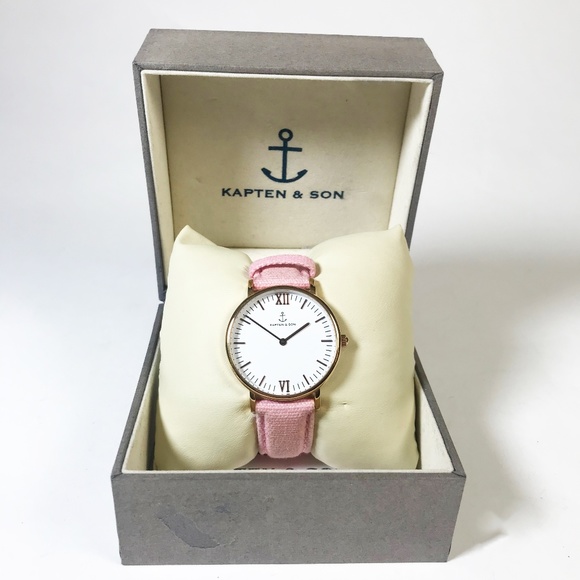 Kapten & Son Accessories - Kapten & Son Pink Canvas Strap Analog Watch